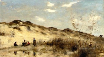  romanticism - A Dune at Dunkirk plein air Romanticism Jean Baptiste Camille Corot